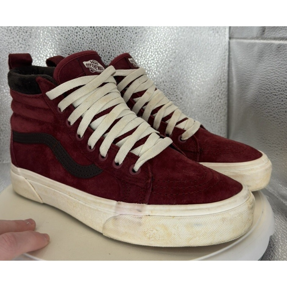 Vans Mens Sk8-Hi Mte-1 Burgundy Suede Skateboarding Shoes Mens Size 7 (6919187)